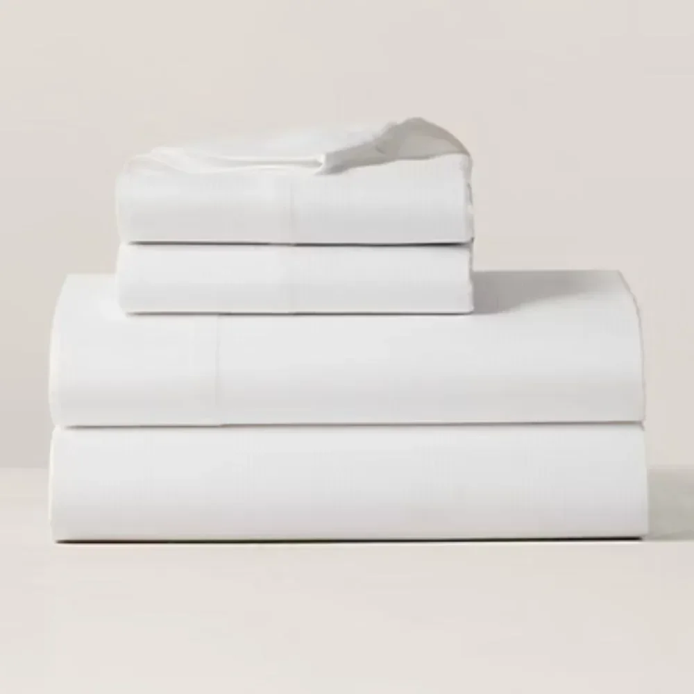 NWT Ralph Lauren King Fitted Sheet Lovan Studio White Organic Cotton